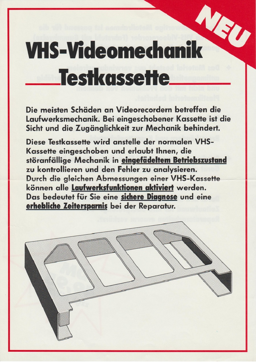 VHS-Videomechanik Testkassette